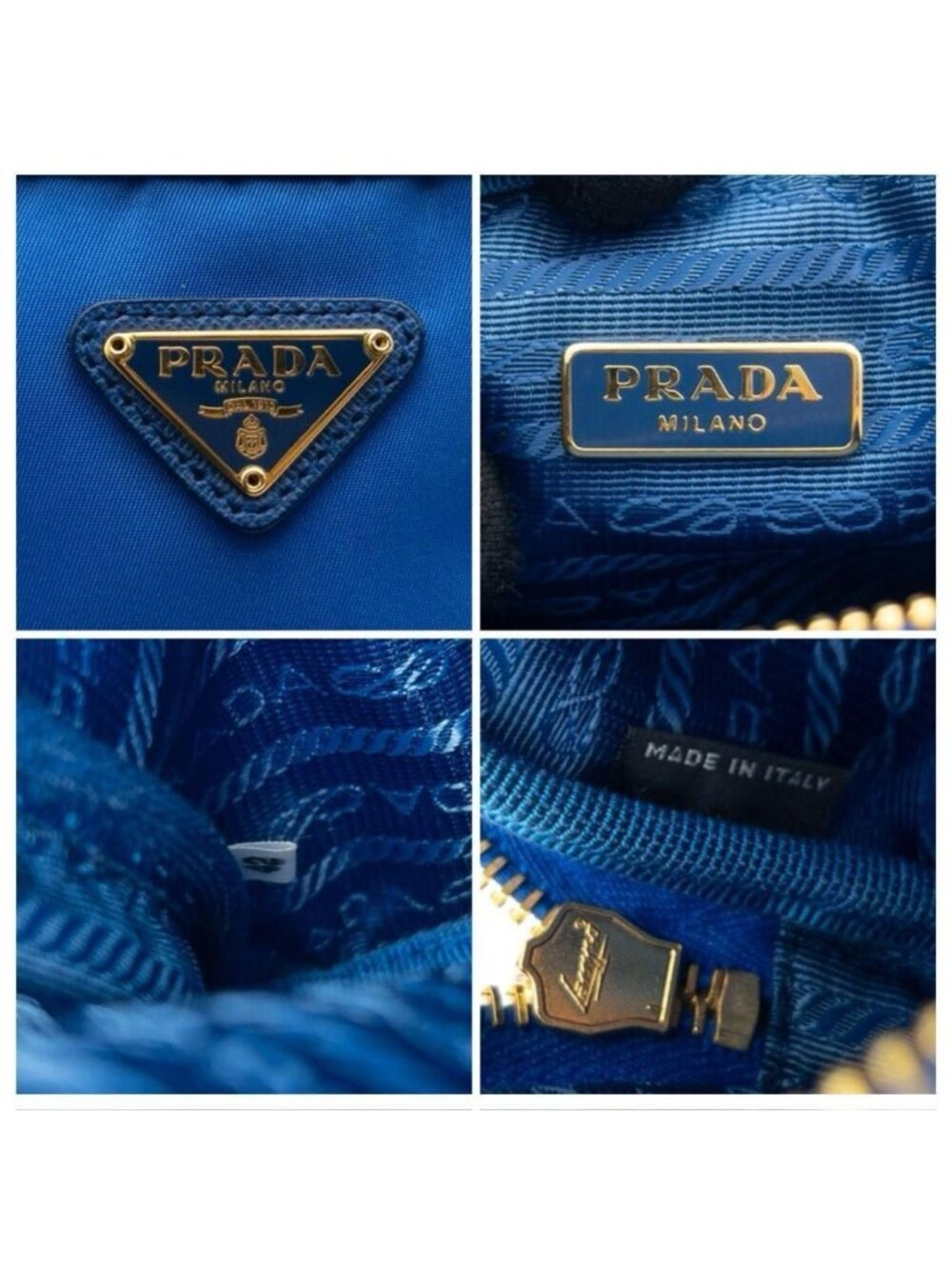 Prada Tessuto Nylon Smartphone Shoulder Bag Triangle Logo Blue - Picture 6 of 10